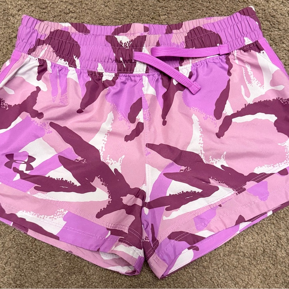 Under Armour Pink Camo Girl’s Athletic Shorts